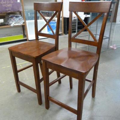 PAIR OF COUNTER HEIGHT CHAIRS