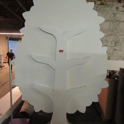 White Tree Display Made Out of Styrofoam