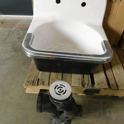 Cast Iron Utility Sink With Drain and S/S Trim