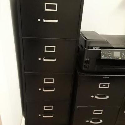 3 drawer black file cabinet