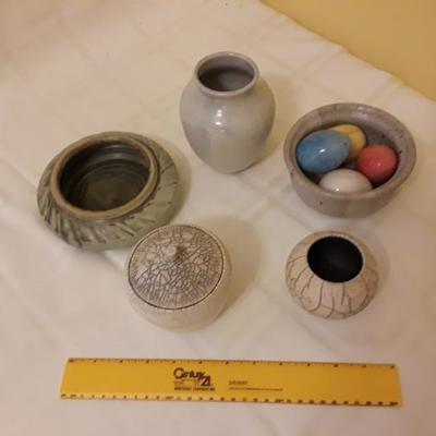 Ceramics and stone eggs
