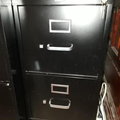 2 drawer black file cabinet