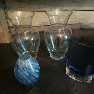 Crystal and glass vases