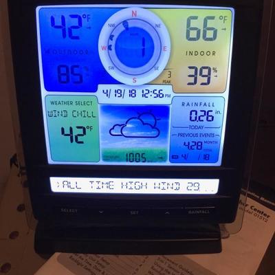 Weather system including outdoor monitoring unit
