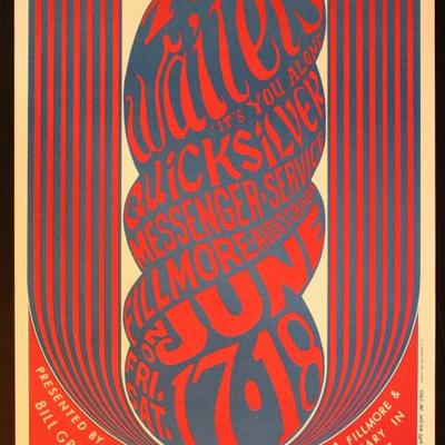The Wailers Quicksilver Messenger Service Fillmore Auditorium Concert Poster BG-11 Second Printing (Bill Graham, 1966)
Artwork by Wes...