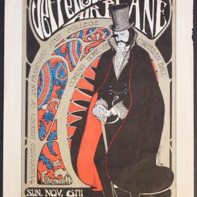 Jefferson Airplane Demon Lover Handbill for San Francisco State College's Edwardian Ball 
Original First Printing
Artists:  Stanley Mouse...
