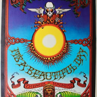 Rick Griffin’s poster for The Grateful Dead’s ill-fated shows at the Honolulu International Center’s Exhibit Hall during their Aoxomoxoa...