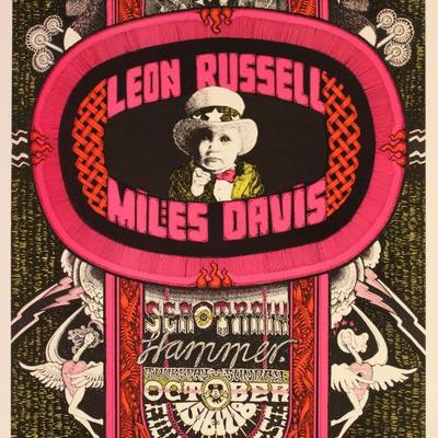 Leon Russell Miles Davis Fillmore West Concert Poster BG-252 First Printing (Bill Graham, 1970)
Artwork by Norman Orr
First Printing
From...