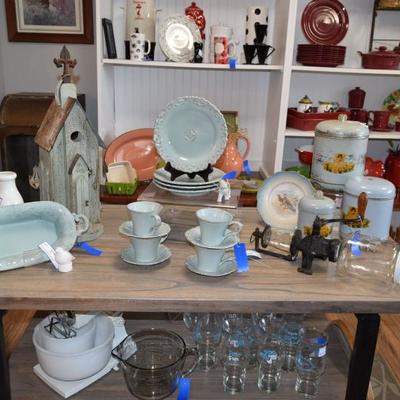 Various dishes, glassware and serving pieces