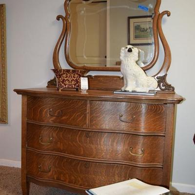 Vintage dresser with mirror, art decor