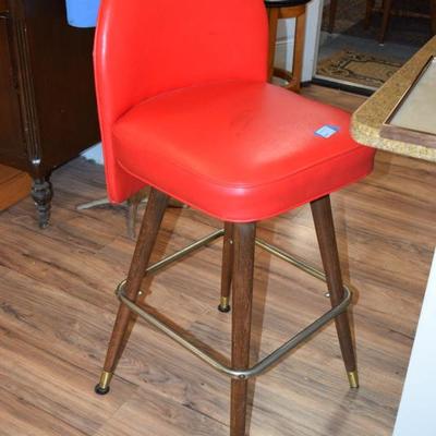 Barstool with red cushion