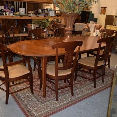 Dining table, six chairs