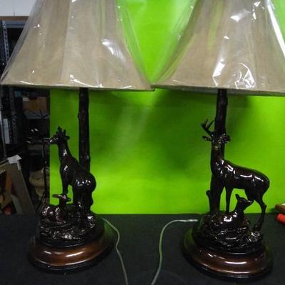 Pair of Deer Lamps