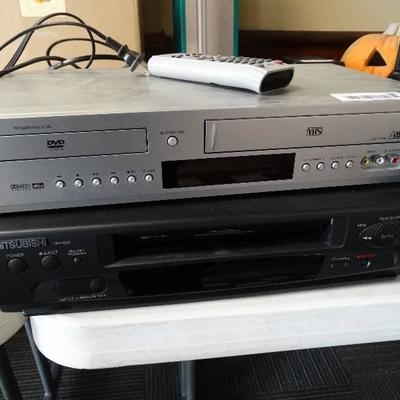 Samsung DVD/VHS player w/ remote & Mitsubishi VCR