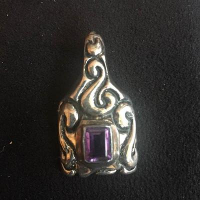 Sterling Silver and Amethyst Pendant