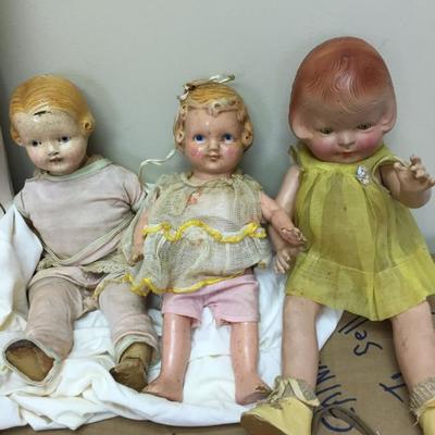 Antique dolls - fair condition.