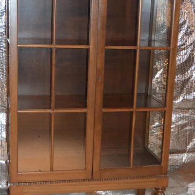 Tiger oak two-section barrister bookcase