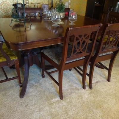 dining set 1 leaf 6 chairs 