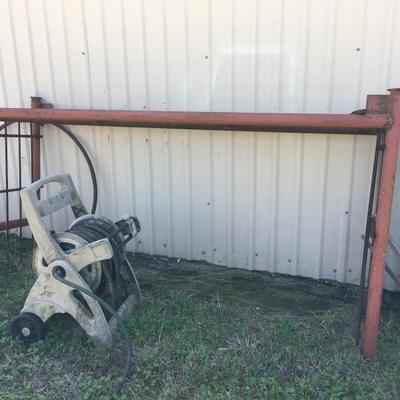 steel stand. and hose reel