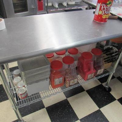 Stainless Steel Prep Table on Casters