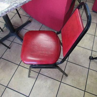 Lot of 3 Restaurant Chairs - Red Cushion