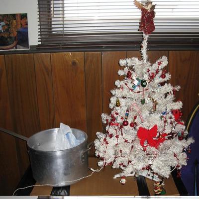 HUGE pot and small Christmas tree
