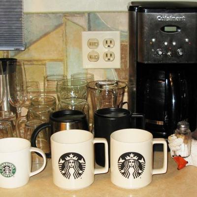 Starbucks and Dunkin Donuts coffee mugs