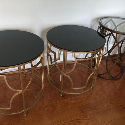Round side tables.