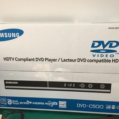Samsung DVD player in box.