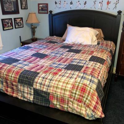 Black panel bed, queen