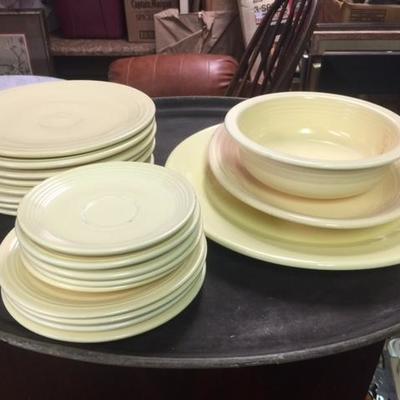 Fiesta Ware yellow plates and bowls