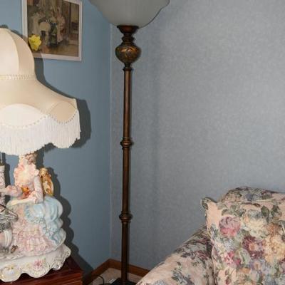 Floor Lamp, Sofa, & Art