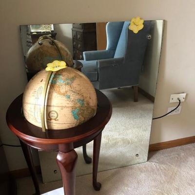 Globe in Table & Mirror