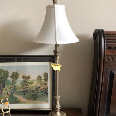 Brass Lamp & Art