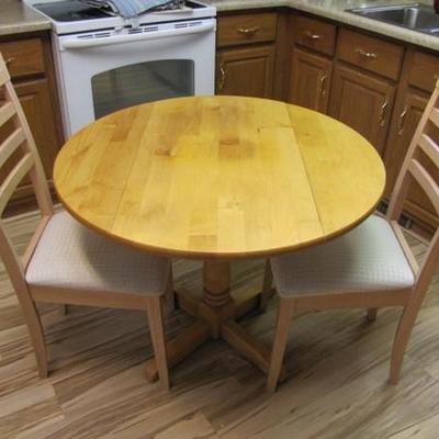 Drop-Leaf Table and Two Chairs