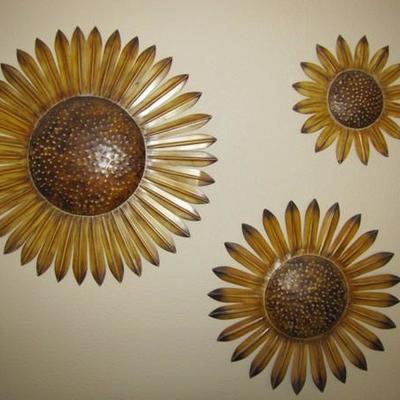 Three Metal Sun Flowers