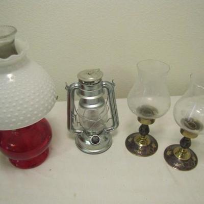Antique Style Oil Lamps and Candleholders