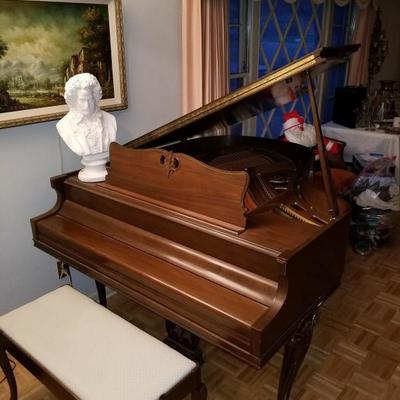 Chickering and Sons Walnut Baby Grand
