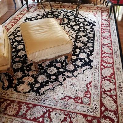 fine area rug 80% wool, 20% silk. 