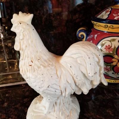 large vintage cast iron rooster