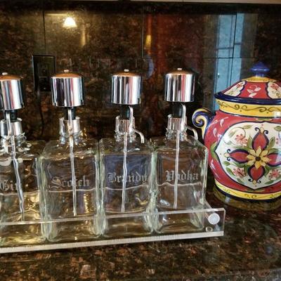 Nautical yacht decanter set and more bar and kitchen items.