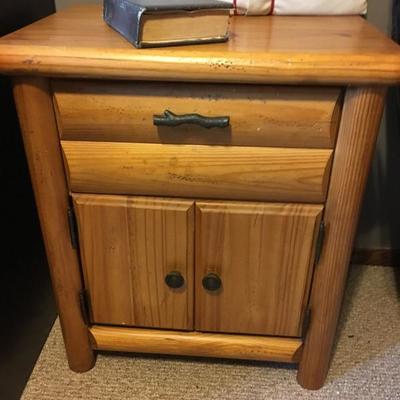 2 log style night stands

