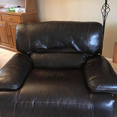 electric reclining leather chair