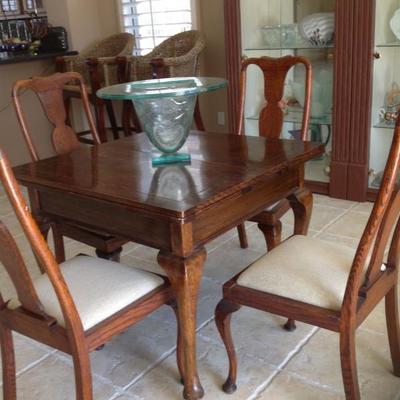 Antique Parson's table and chairs