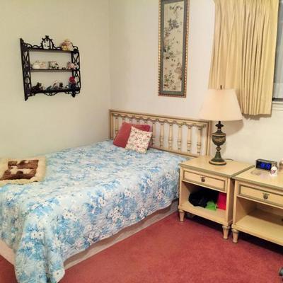 French Provincial full bed and two nightstands