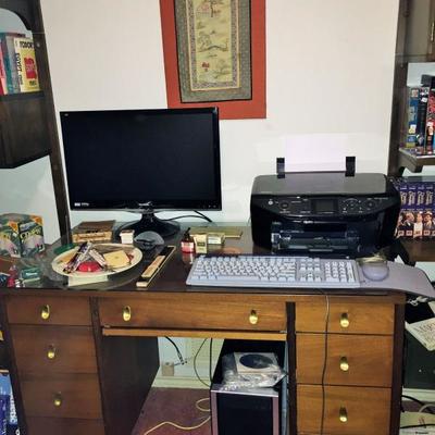 Desk and computer