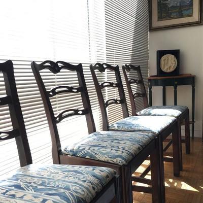 Set of Four Mahogany Ladder Back Side Chairs