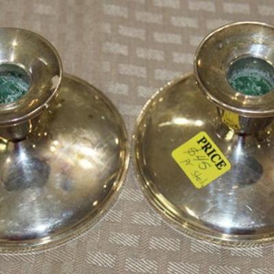 Pair of sterling silver candle sticks