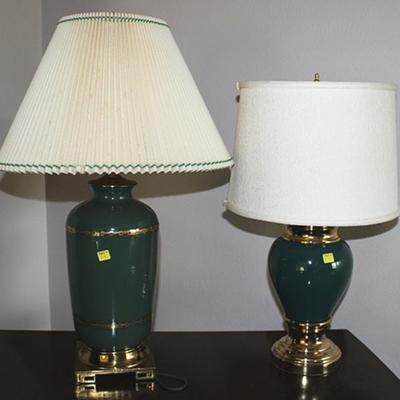 Two green lamps