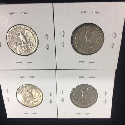 1960, 1962, 1963, 1957 Washington Quarters